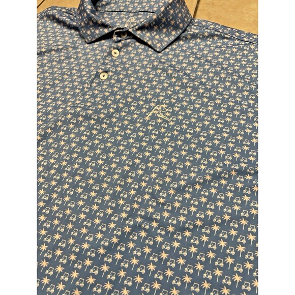 Rhoback Shirt Mens XXL The Koopa Short Sleeve Performance Golf Polo Palm Trees - Picture 1 of 8